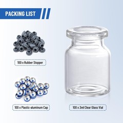 1000PCS 2/3/5/10/20ml Glass Vials Headspace Vials Lab Vials w/ Caps Sample vials