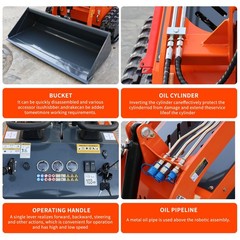 24HP Mini Skid Steer Tracked Loader 3-Pumps 2-Cylinder Gas Engine FREE SHIPPING