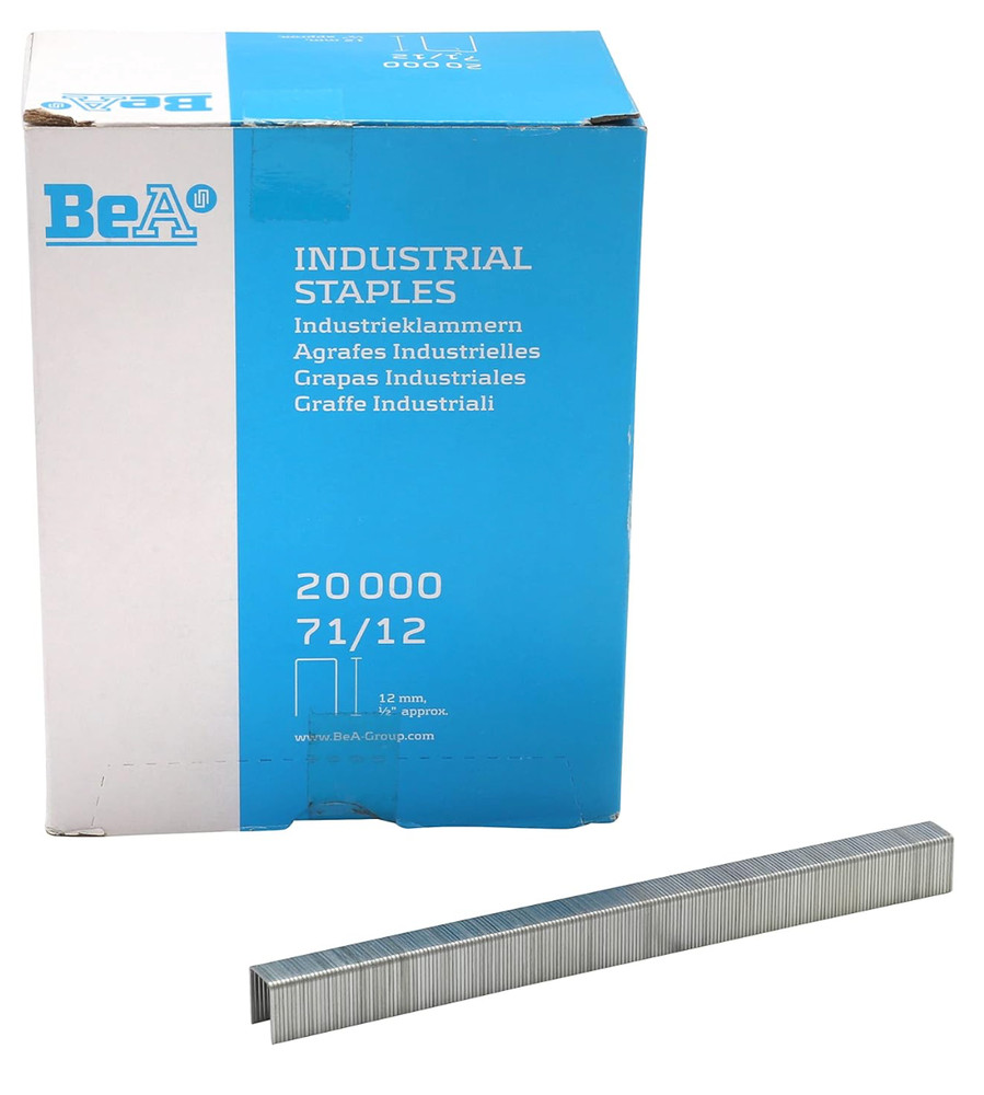 12 Boxes BeA 71/12 1/2″ Staples for 21671B and 21671B-ALM Stapler, 20,000/Box