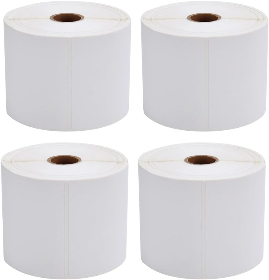 MFLABEL® 4 Rolls of 450 Direct Thermal Shipping 450 Labels/ Rolls, White