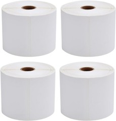 MFLABEL® 4 Rolls of 450 Direct Thermal Shipping 450 Labels/ Rolls, White