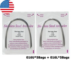 100PCS Dental Orthodontic Arch Wire Niti Stainless Steel Round Rectangular Ovoid