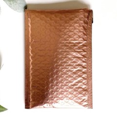 (50) Rose Gold Metallic Bubble Mailers 4.25×8 Padded Envelopes Boutique Designer