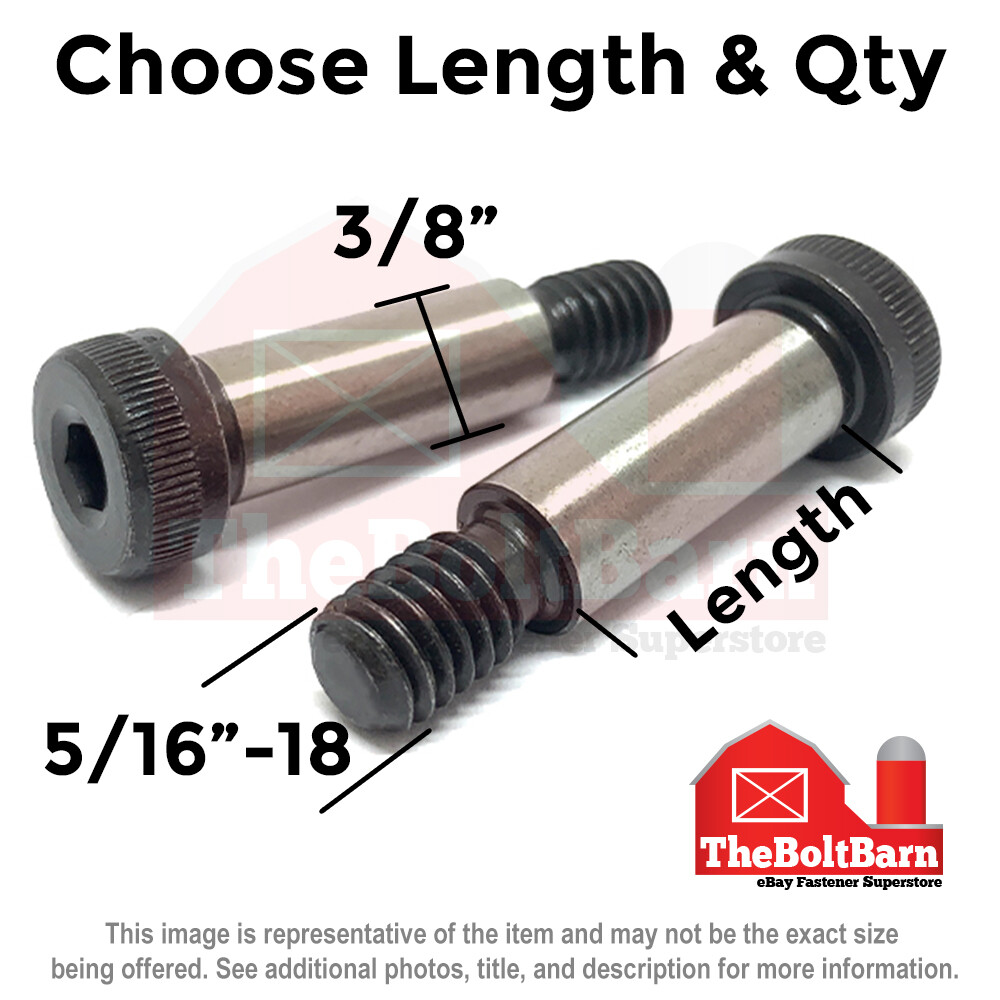 3/8″ Alloy Socket Shoulder Stripper Bolts Black Oxide 5/16″-18 Thread(Pick Size)