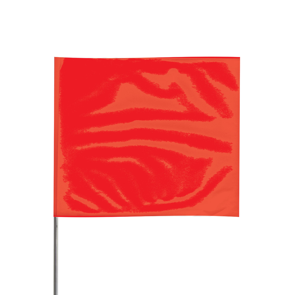 Presco 24 in. Steel Wire Staff Marking Flags [2.5 in. x 3 in. Flag]: 2 in. x 24