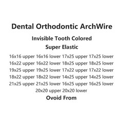 50×Dental Orthodontic Niti Rectangular Arch Wires Tooth Color Coated 14×25Upper