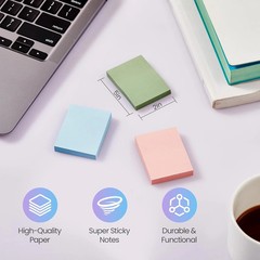 40 Pads Sticky Notes 1.5×2 Inch 16 Colors Self Stick Memo Notes Removable Pads