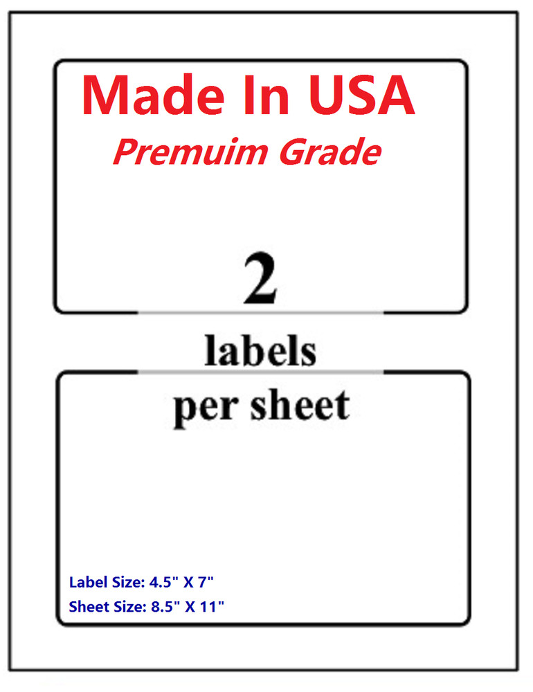 Premium Shipping Blank Labels-7″ X 4.5″-Made in USA-Self Adhesive-8.5 x 11-Round
