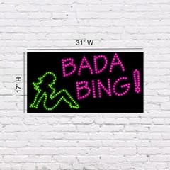 LED Bada Bing ! | Light-up Sign | 31″W x 17″H x 2″D