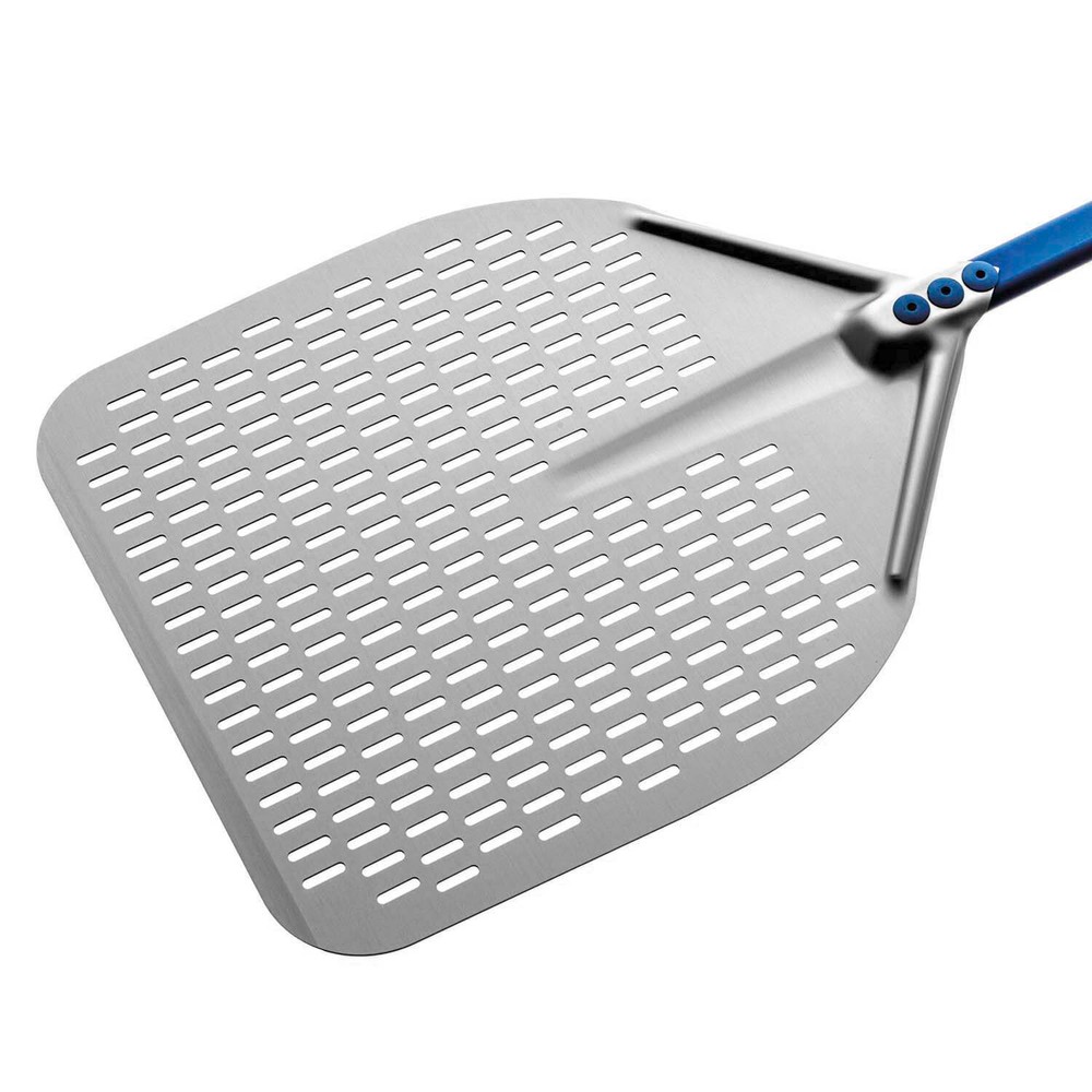 Gi.Metal Azzurra Rectangular Perforated Anodized Aluminum Pizza Peel 13″/47″