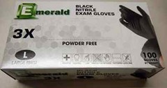 Emerald Black Nitrile Medical Gloves FDA Powder & Latex Free Disposable 3 mil