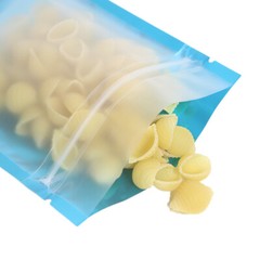 100 Colored Food Safe Plastic Resealable Pouch Stand Up Bags with Frosted Window