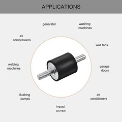 4pcs M8 Rubber Mounts Male Shock Absorber for Motor Generator Compressor