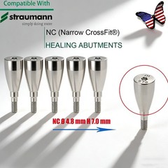 US 5Pc Fit Straumann Titanium NC Healing Abutment & Closure Cover Cap ITI BL/BLT