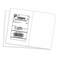 1000 Shipping Labels 8.5″x5.5″ Rounded Corner Self Adhesive 2 Per Sheet Blank US