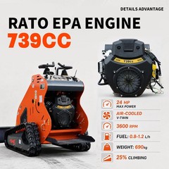 24HP Mini Skid Steer Tracked Loader 3-Pumps 2-Cylinder Gas Engine FREE SHIPPING