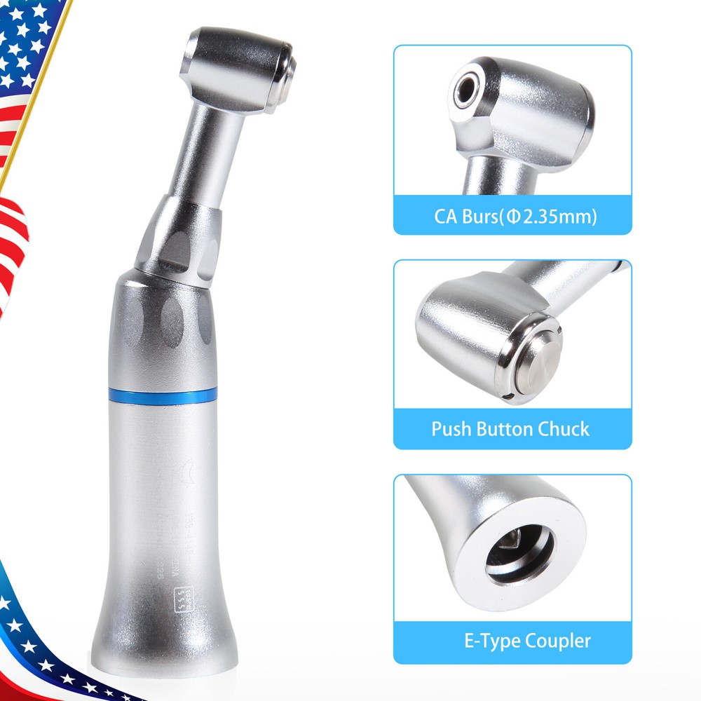 NSK Style Dental Push / Latch Head Contra Angle Handpiece Slow Low Speed E-type