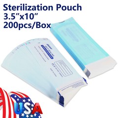 200Pcs/Box Dental Disposable Self-sealing Sterilization Pouches Autoclave 3.5*10