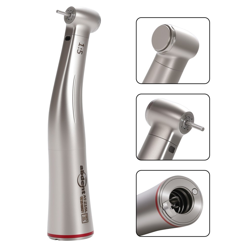 Dental 1:5 LED Contra Angle Handpiece Fiber Optic high speed Electric light USA