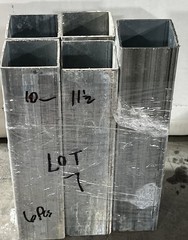 6 Scrap Repair Art 2-1/2″ X 2-1/2” Galvanized Square Tube Cut 9-5/8 10-1/4 Lot 7