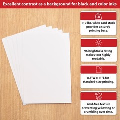 Staples Cardstock Paper, 8.5-Inch x 11-Inch Paper 8.5 x 11 inches, White