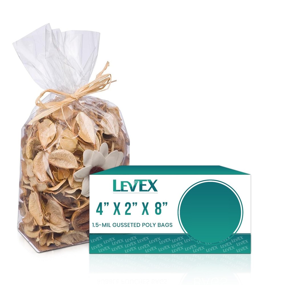 1.5-Mil Expandable Gusseted Poly Bags Clear Polyethylene Multiple Sizes LDPE
