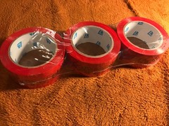 3 Rolls EBAY BRANDED Packaging Tape RED Color Logo 2″ x 75 yards NEW SEALED