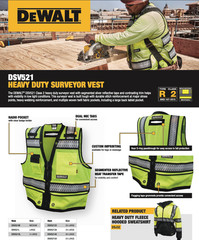 DEWALT DSV521 HEAVY DUTY Class 2 Heavy Duty Surveyor Vest