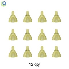 Dental Plastic Impression Trays Perforated Autoclavable Upper Medium #3 12 Pcs