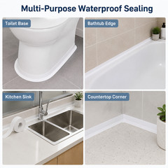 Waterproof Caulk Tape Sealant Strip Bath Kitchen Sink Toilet 0.87in x 10.5ft
