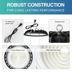 12Pcs UFO Led High Bay Light 200W Commercial Industrial Warehouse Factory Light