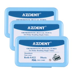 50Sets AZDENT Dental Orthodontic Buccal Tube Roth 022 1st Molar Bondable