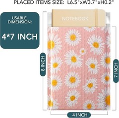Poly Bubble Mailer 4×8″ 100pcs Padded Envelope Mailing Bags 4×7 Pink Daisy #000