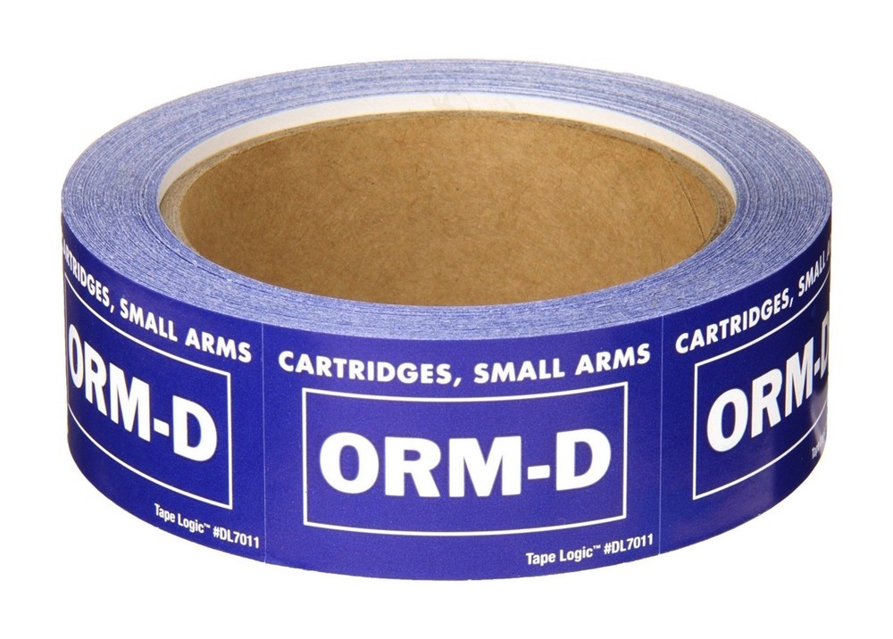 500 Roll of Cartridges Small Arms ORM-D DOT Blue Label 2 1/4″ x 1 3/8″ Stickers