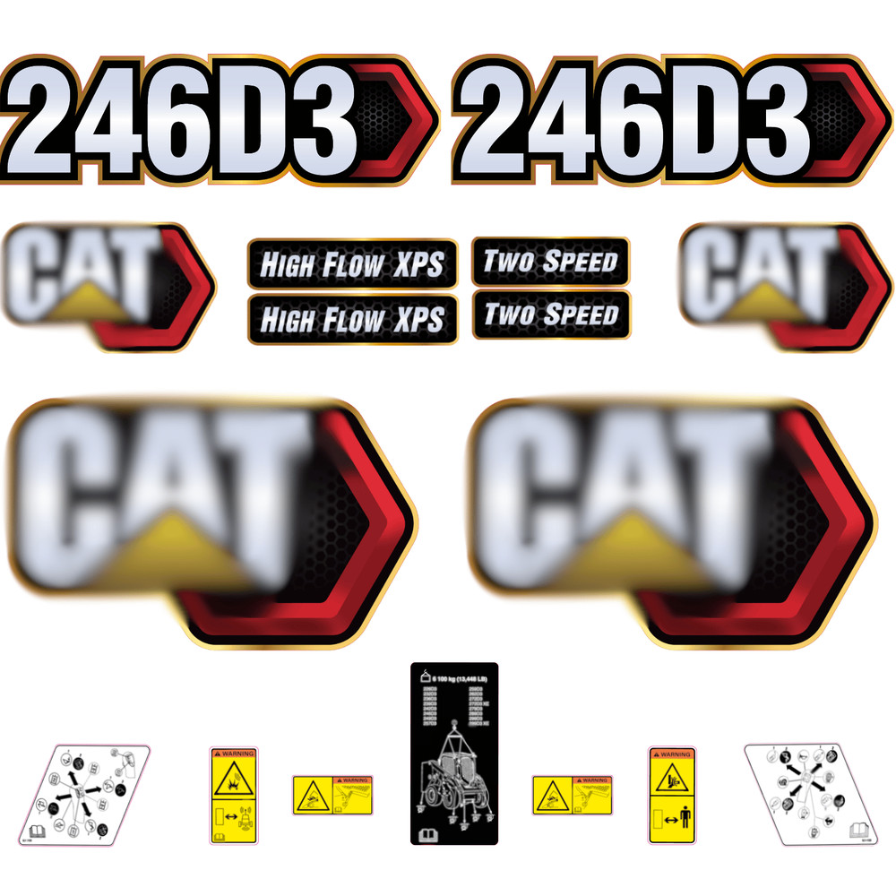 Compatible with 246D3 Decal Kit Skid Steer Stickers – Free Shipping – 3M Vinyl