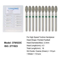 Dental Diamond Burs Football Bur FG Fine Coarse High Speed Friction Grip 368 379