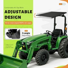 Tractor Canopy Sun Shade Roof Top for Lawn Mower W/2″x2″/2″x3″ ROPS UV Protect
