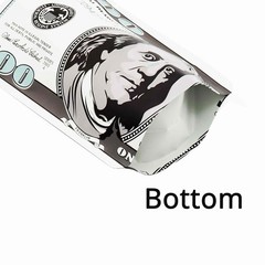 100pcs Money Printed Mylar Bags Eco-friendly Smell Proof Resealable 1g