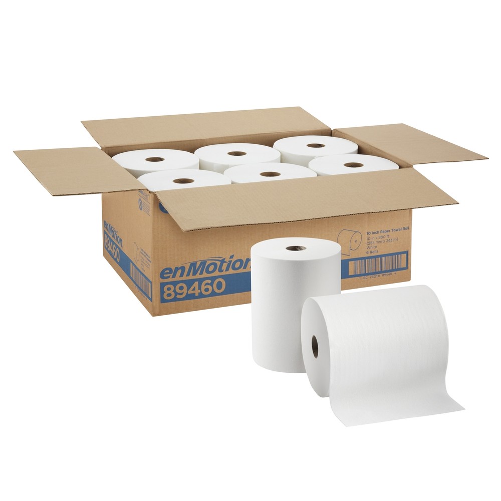 Georgia Pacific enMotion Paper Towel Rolls 10″ x 800′ White 1 Ply – 6 Rolls