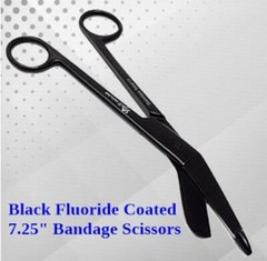 NEW GERMAN 1 Lister Bandage Nurse Scissors – 7.25″ Black Fluoride Coated Color
