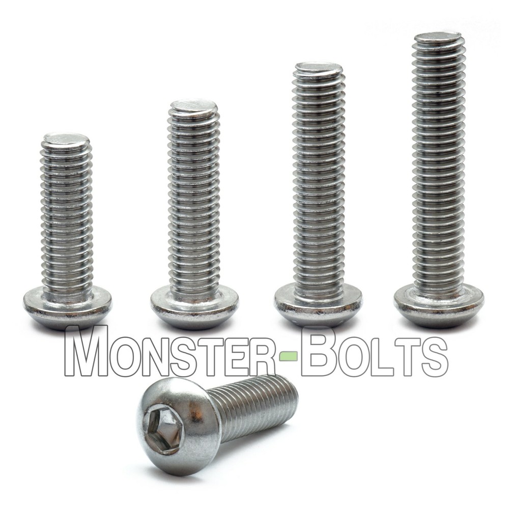 M6 Stainless Steel Button Head Socket Cap Screws A2, Metric ISO 7380 1.0 Coarse
