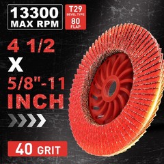 12Pack Ceramic Flap Discs 4-1/2″ 40 Grit T29 5/8-11 Angle Grinder Sanding Wheels