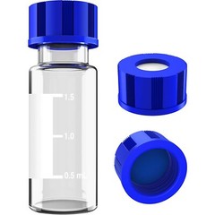 2mL Amber/Clear Autosampler Vials 9-425 Pre-slit Screw Caps Blue PTFE LAB