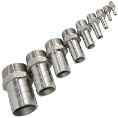 MALE NPT Thread Pipe Fitting to Barb Hose Tail End Connector Stainless Steel 304