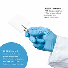 200PCS Non-Woven Sponge 4-Ply Medical Disposable Soft Gauze Pad First Aid