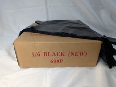 Large Black Plastic Grocery Shopping T-Shirt Bags (21 x 6.5 x 11.5 inches) 600pc