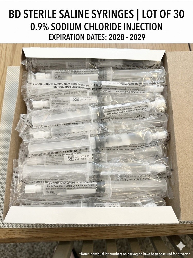 Sterile 0.9% Saline Applicator 10 mL – Individually Wrapped–30 Pack– Exp 2028/29