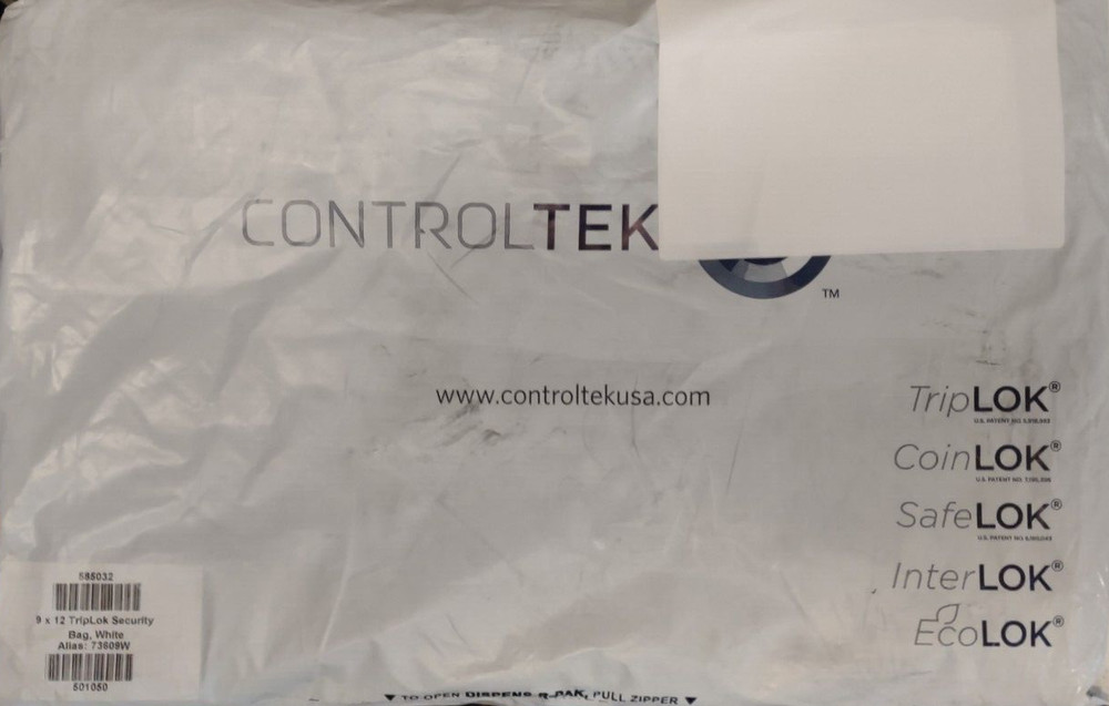 ControlTek TripLOK Security Bags White 9″x12″ 585032 73609W 100ct