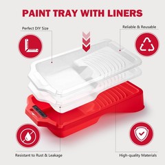 13Pcs Mini 4-Inch Paint Roller Kit Microfiber Rollers Tray Liners Trim Touch-Ups