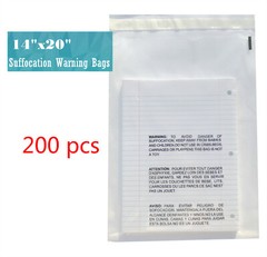 14×20 Clear Suffocation Warning Poly Self Seal Bags -ST ShipMailers